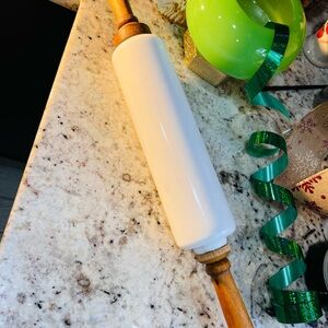 Antique Milk Glass Imperial Manufacturing Co Rolling Pin